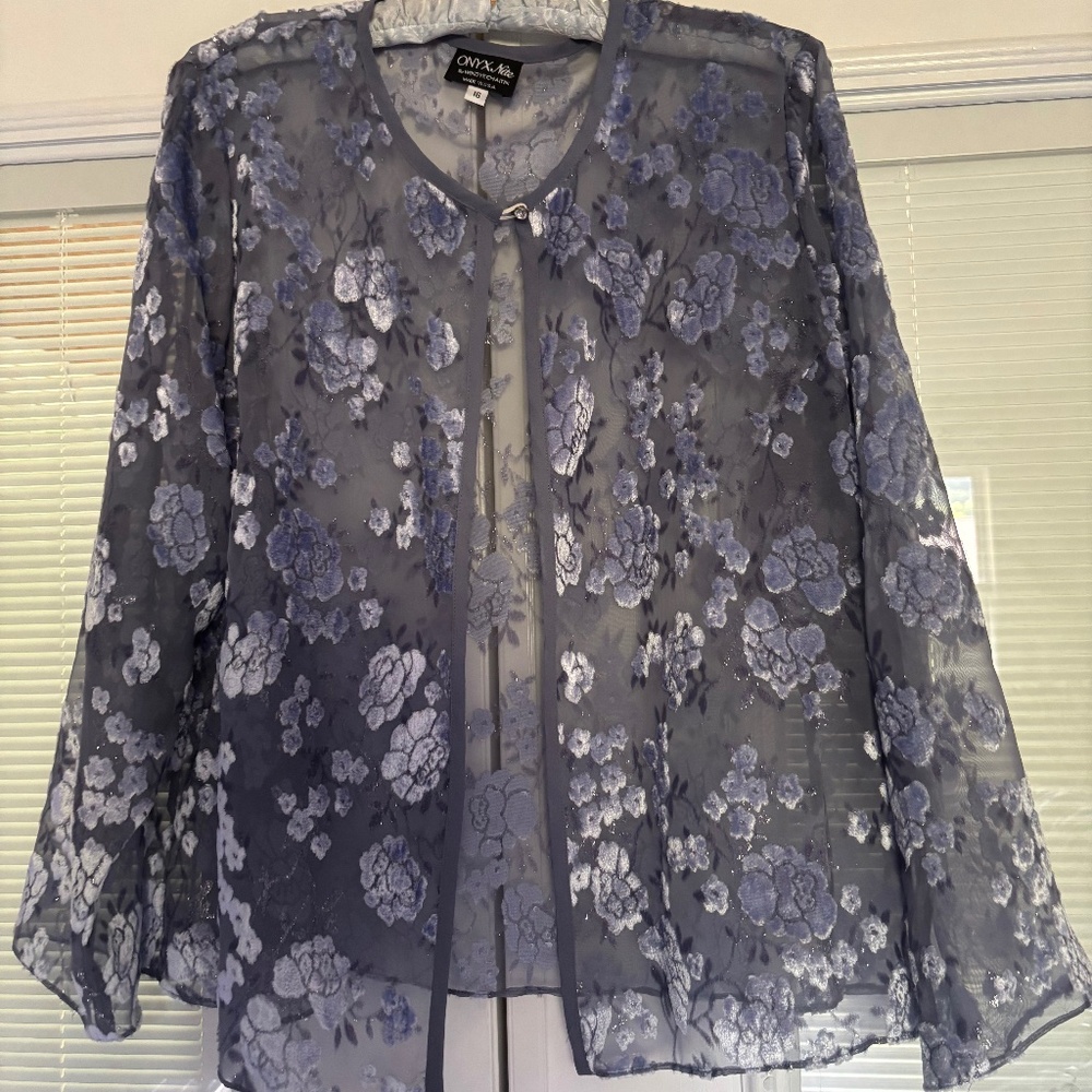 Toper jacket blue and silver see threw